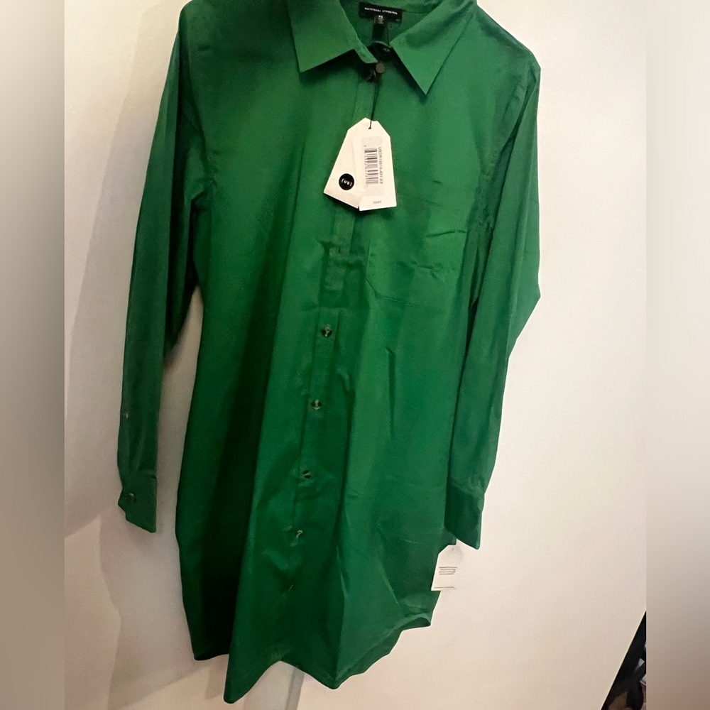 Universal Standard Odeon shirt dress in Kelly green size 10-12